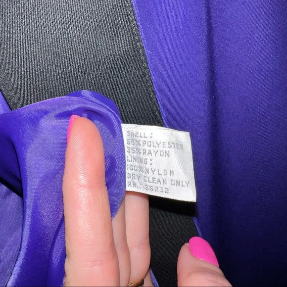 J. Gallery Vintage Royal Purple and Black Button Cape Coat, Women’s Size 8 - Picture 6 of 11